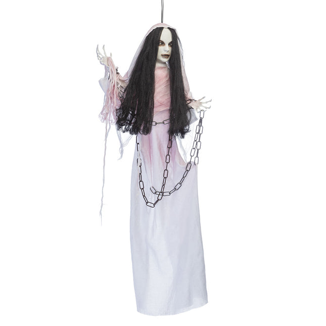 Halloween Decoración Colgante Fantasma Sonido Y Luz 1,2m
