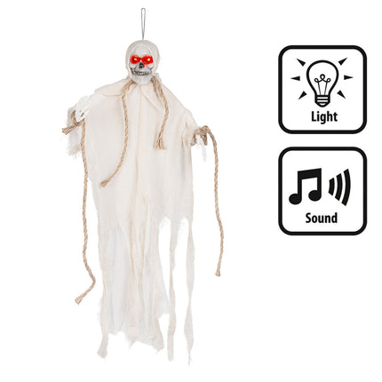 Halloween Decoración Colgante Fantasma Led 55cm