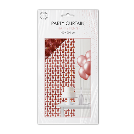 Cortina para la puerta con forma de pene, roja, 2 m