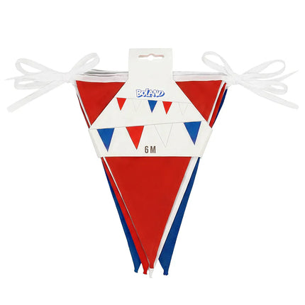 Cadena de banderas de poliéster de los Países Bajos, roja/blanca/azul (26 x 18 cm) (6 m)