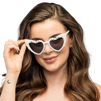Lote de 3 gafas de fiesta «Bridal Pearl» (para la novia y el equipo de la novia)