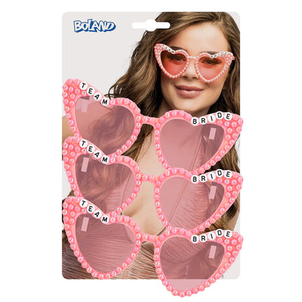 Lote de 3 gafas de fiesta Pearl «Team bride»