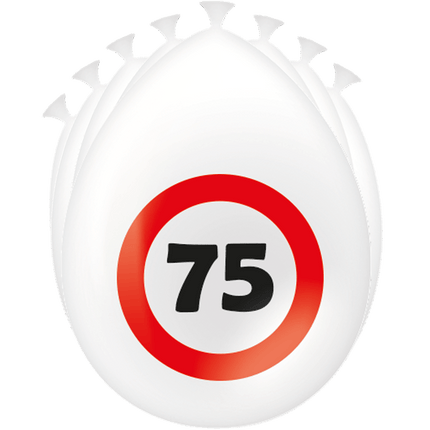 75 Jaar Ballonnen Verkeersbord 30cm - Partywinkel - 8716764235474