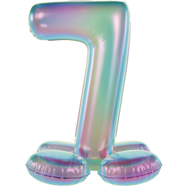 7 Años Figura Globo Estándar Holográfico Vacío 72cm