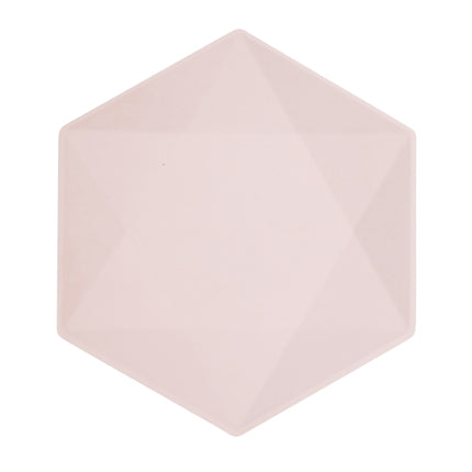 Platos Rosa Hexágono 26cm 6pcs