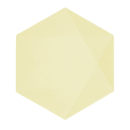 Platos Amarillos Hexágono 26cm 6pcs