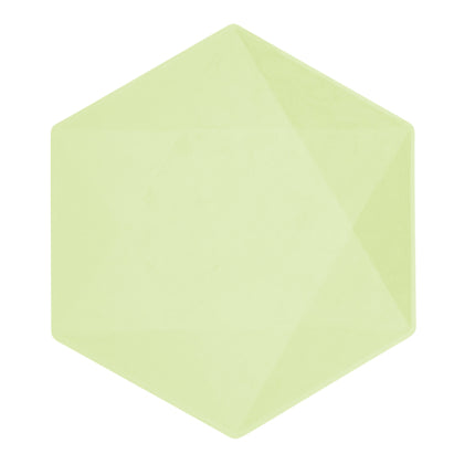 Platos Verdes Hexágono 26cm 6pcs
