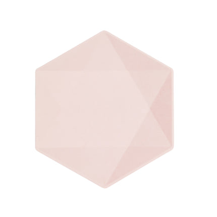 6 platos hexagonales Vert Decor, 20,8 x 18,1 cm, rosa