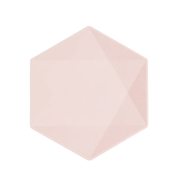 6 platos hexagonales Vert Decor, 20,8 x 18,1 cm, rosa
