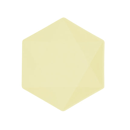 6 placas hexagonales, 20,8 x 18,1 cm, amarillas
