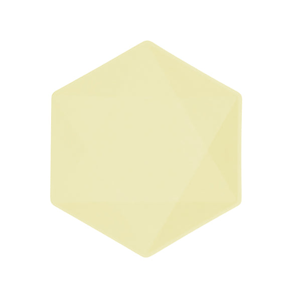 6 placas hexagonales, 20,8 x 18,1 cm, amarillas