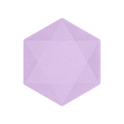 6 placas hexagonales , 20,8 x 18,1 cm, moradas