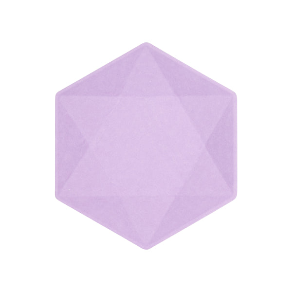 6 placas hexagonales , 20,8 x 18,1 cm, moradas