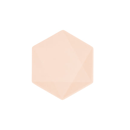 6 placas hexagonales 15,8 x 13,7 cm, albaricoque