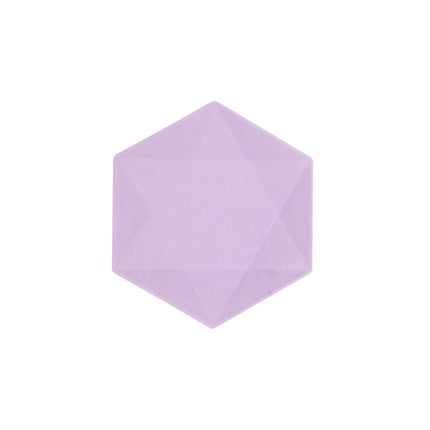 6 placas hexagonales 15,8 x 13,7cm moradas
