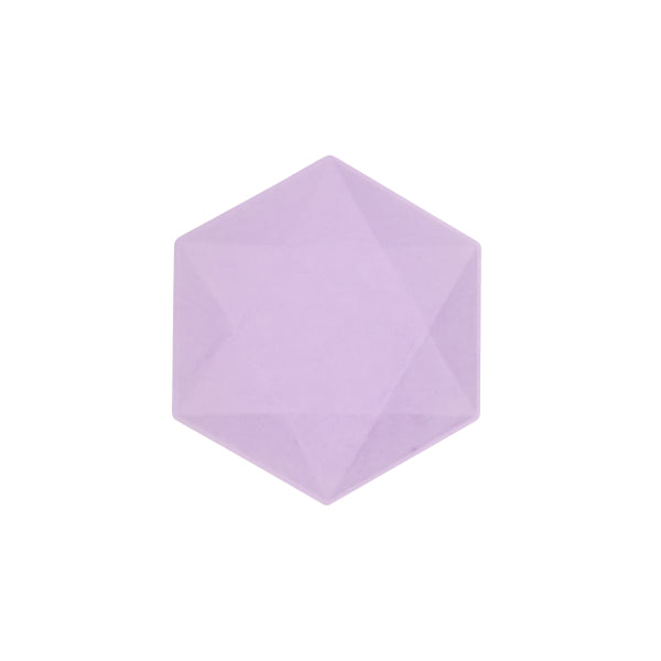 6 placas hexagonales 15,8 x 13,7cm moradas
