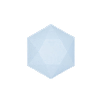 6 cuencos hexagonales, 15,8 x 13,7 cm, azul