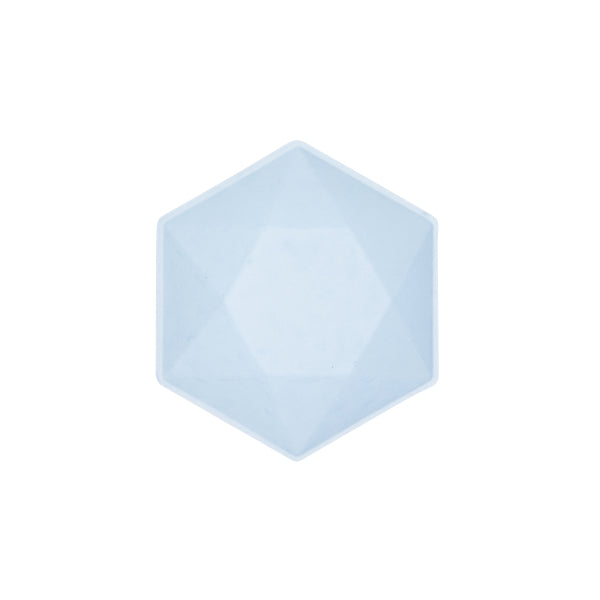 6 cuencos hexagonales, 15,8 x 13,7 cm, azul