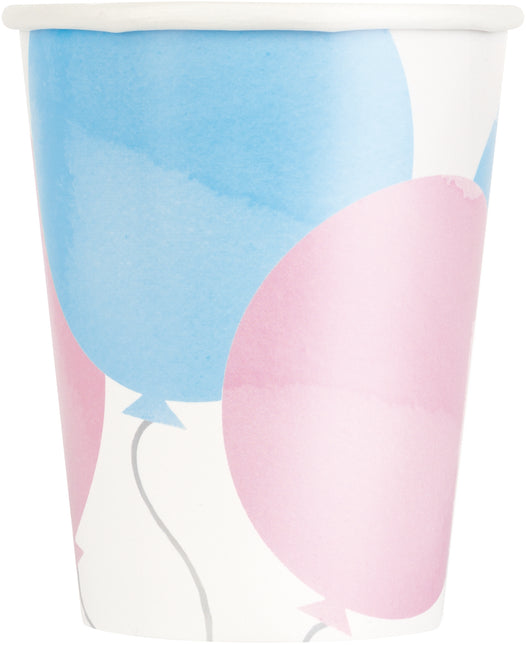 Vasos de papel para revelar el sexo 266 ml 8 uds