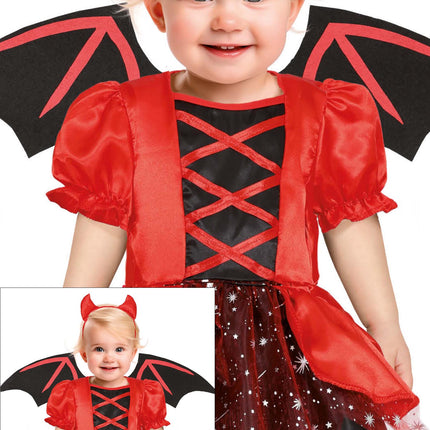Disfraz de Halloween Rojo Negro Bebé Diablo
