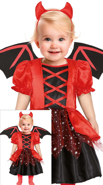 Disfraz de Halloween Rojo Negro Bebé Diablo