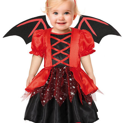 Disfraz de Halloween Rojo Negro Bebé Diablo
