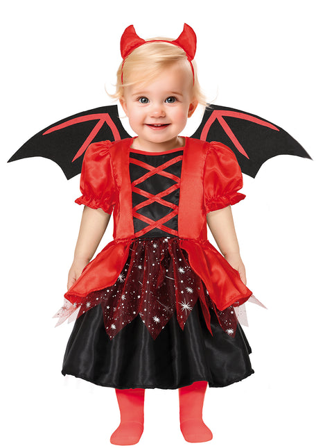 Disfraz de Halloween Rojo Negro Bebé Diablo