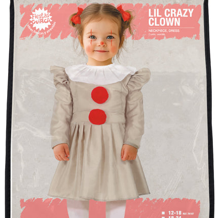 Vestido Halloween Niña Payaso Con Cuello