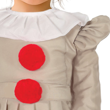 Vestido Halloween Niña Payaso Con Cuello