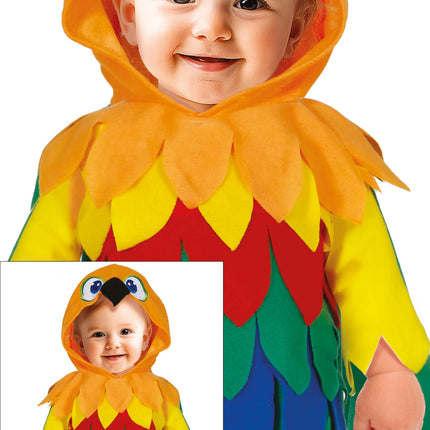 Disfraz de loro Onesie Arco Iris para bebé