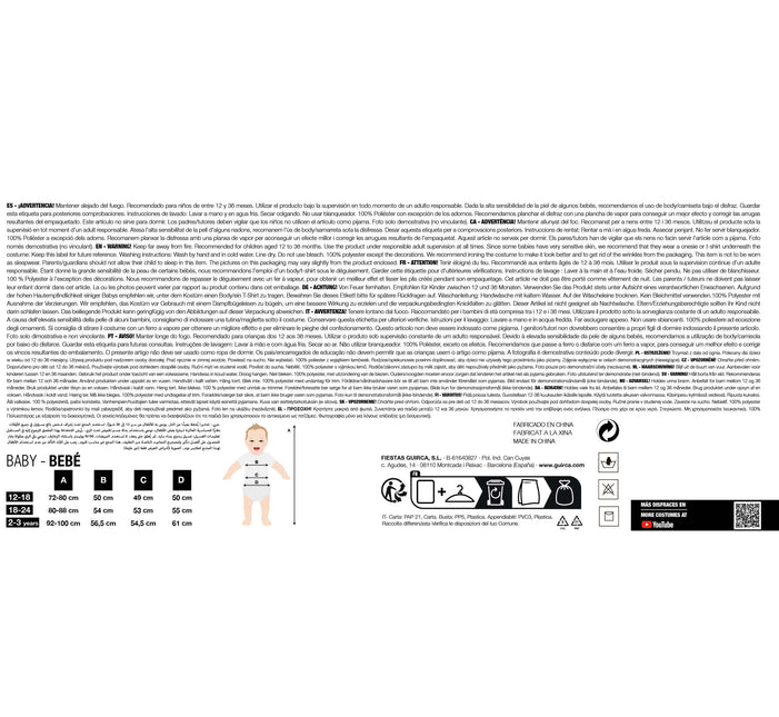 Disfraz de perro Onesie azul para bebé