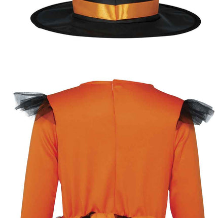 Disfraz de Halloween de bruja para bebé, negro y naranja