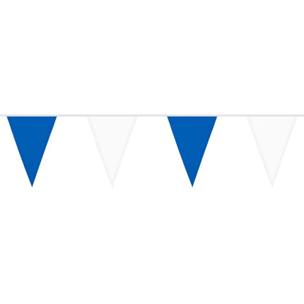 Cadena de banderas de poliéster azul/blanca (26 x 18 cm) (6 m)