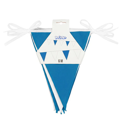 Cadena de banderas de poliéster azul/blanca (26 x 18 cm) (6 m)