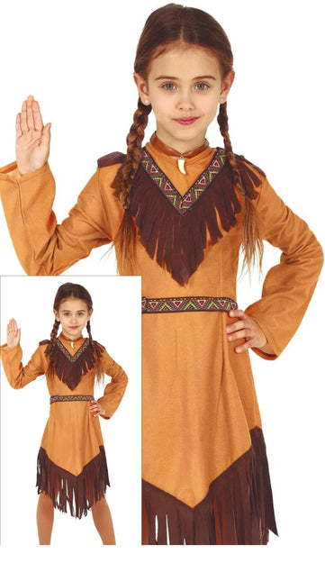 Disfraz de india marrón para niña