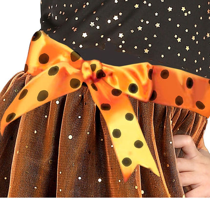 Disfraz Bruja Halloween Niña Naranja