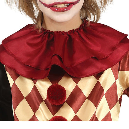 Terrorífico Disfraz de Payaso de Halloween Infantil Rojo