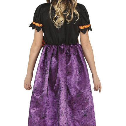 Disfraz Bruja Halloween Niña Morado Negro