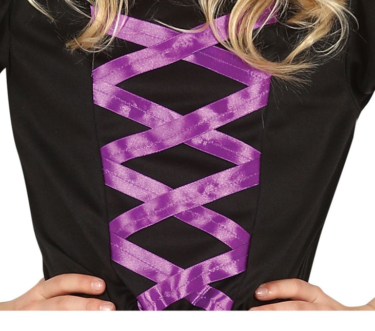 Disfraz Bruja Halloween Niña Negro Morado
