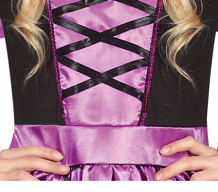 Disfraz Bruja Halloween Niña Estrellas Morado