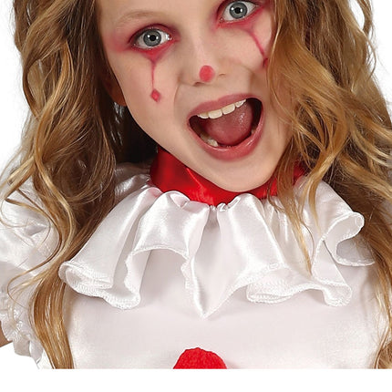 Disfraz de Payaso de Halloween Blanco Niña