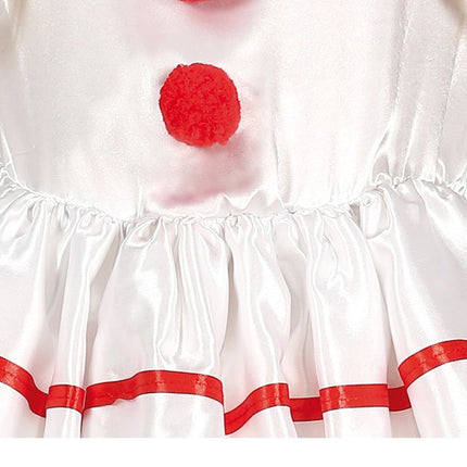 Disfraz de Payaso de Halloween Blanco Niña