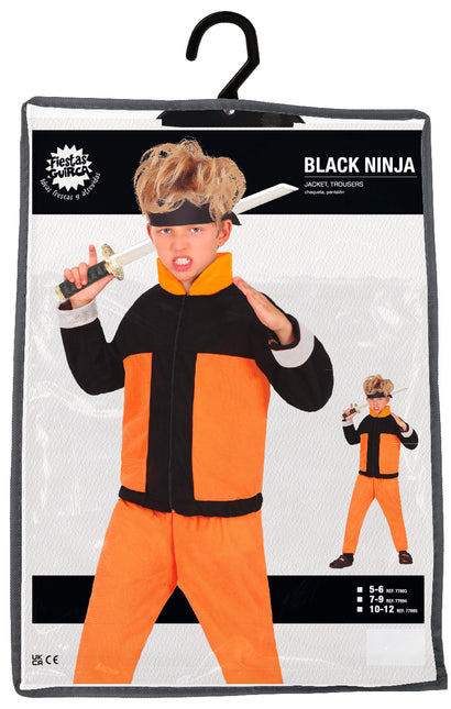 Disfraz de Ninja Niño Naranja Negro