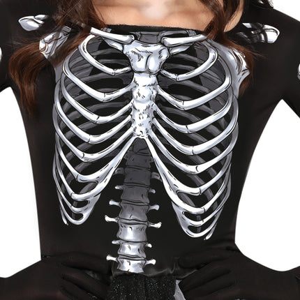 Esqueleto Vestido Halloween Señoras Negro