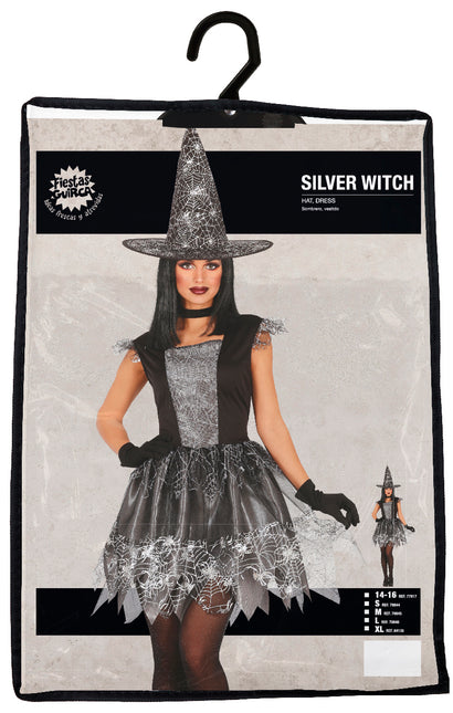 Disfraz de Bruja de Halloween Plata para Mujer