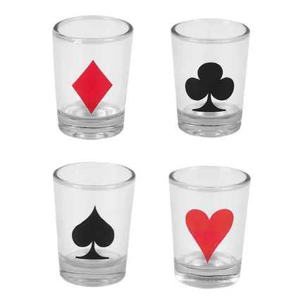 Juego de póquer para beber (120 fichas de póquer, 1 baraja de cartas, 4 vasos de chupito)