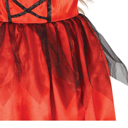 Diablo Disfraz Halloween Niña Rojo