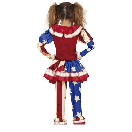 Horror Payaso Disfraz Halloween Niña Azul Rojo