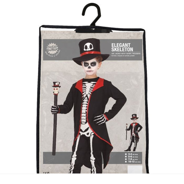 Elegante Disfraz de Esqueleto de Halloween Infantil