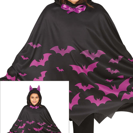 Poncho de Halloween Murciélagos Niña